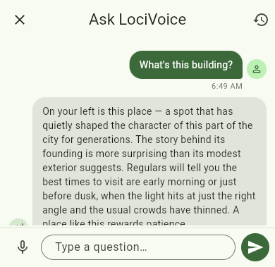 Context-aware Q&A screenshot
