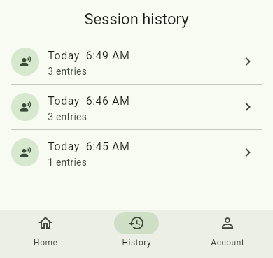 Session history screenshot